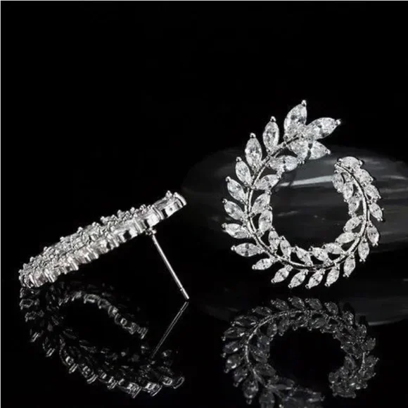 3 ct. t.w. Marquise Cut Olive Branch Earrings - Picture 6 of 16